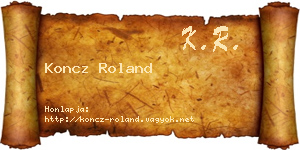 Koncz Roland névjegykártya