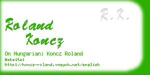 roland koncz business card